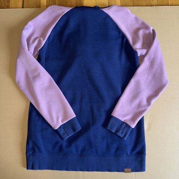 Roxy Liberty Hoodie Pullover Zip Pockets Missing Strings Small Navy/Purple - Picture 9 of 9